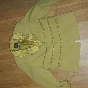 Vintage embellished plus size chartreuse blazer